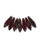 Czech Glass Daggers beads 5x16mm Opaque red picasso